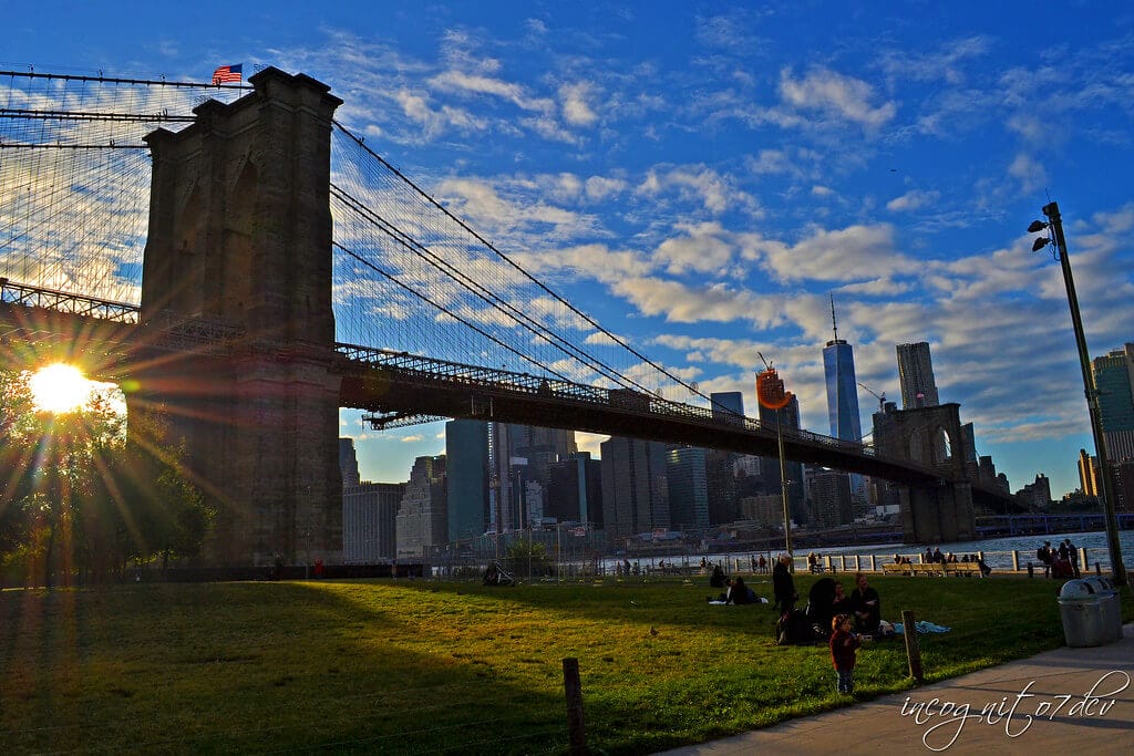 Brooklyn Bridge & Lower Manhattan View from Brooklyn Bridge Park 